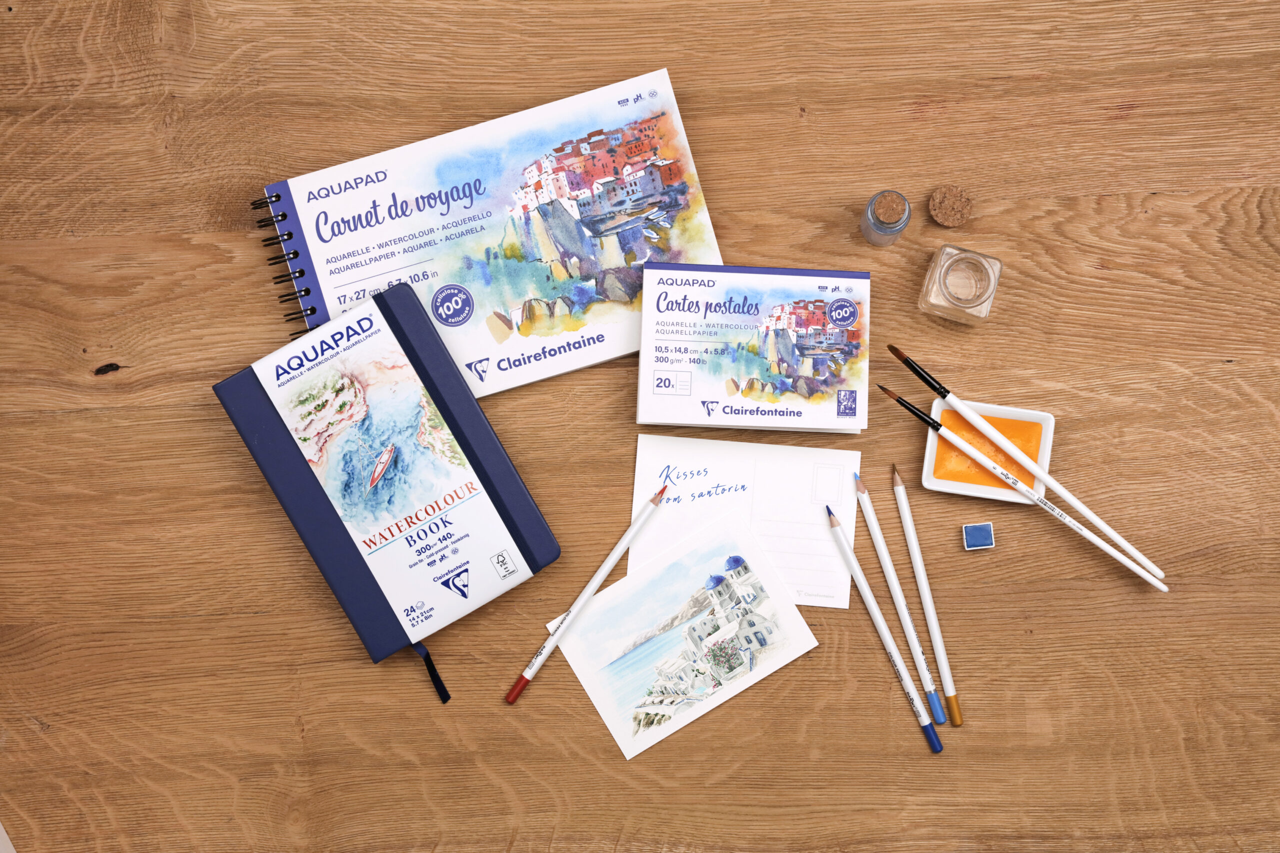 Aquapad travel notebooks and postcards
