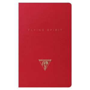 Flying Spirit Red carnet piq&ucirc;re textile 7,5x12cm 48p lign&eacute; motifs assortis papier ivoire 90g