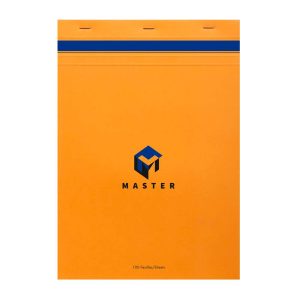 Bloc de bureau Master agraf&eacute; en-t&ecirc;te A4 100 feuilles petits carreaux 70 g