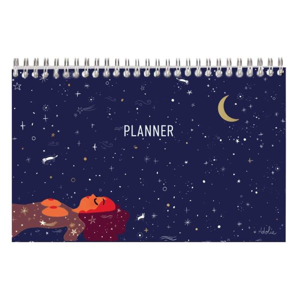 Adolie, Bloc planner reliure int&eacute;grale en-t&ecirc;te 22&times;14 cm 53 feuillets imprim&eacute;s