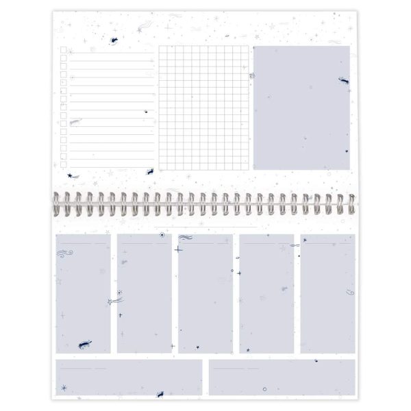 Adolie, Bloc planner reliure int&eacute;grale en-t&ecirc;te 22&times;14 cm 53 feuillets imprim&eacute;s