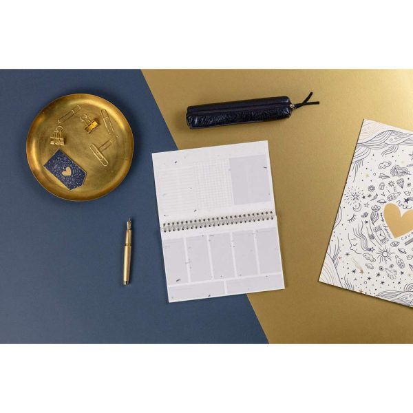 Adolie, Bloc planner reliure int&eacute;grale en-t&ecirc;te 22&times;14 cm 53 feuillets imprim&eacute;s