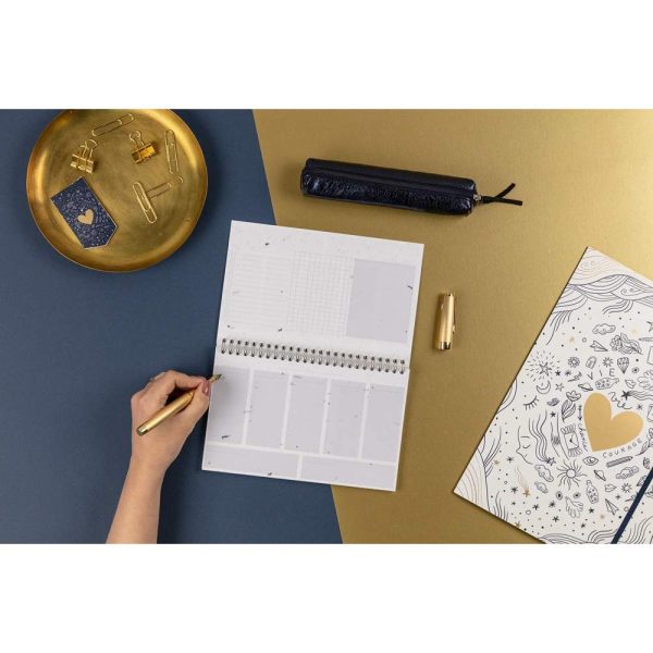 Adolie, Bloc planner reliure int&eacute;grale en-t&ecirc;te 22&times;14 cm 53 feuillets imprim&eacute;s