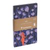 Adolie, Set de 2 carnets cousu fil A5 14,8x21 cm, 64 pages, lign&eacute;. Bloom. 1 carnet couverture cuir + 1 carnet couverture carte imprim&eacute;e, ass.