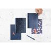 Adolie, Set de 2 carnets cousu fil A5 14,8x21 cm, 64 pages, lign&eacute;. Bloom. 1 carnet couverture cuir + 1 carnet couverture carte imprim&eacute;e, ass.