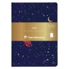 Adolie, Set de 2 carnets cousu fil A5 14,8x21 cm, 64 pages, lign&eacute;. Etoiles. 1 carnet couverture cuir + 1 carnet couverture carte imprim&eacute;e, ass.