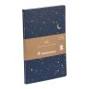Adolie, Set de 2 carnets cousu fil A5 14,8x21 cm, 64 pages, lign&eacute;. Etoiles. 1 carnet couverture cuir + 1 carnet couverture carte imprim&eacute;e, ass.