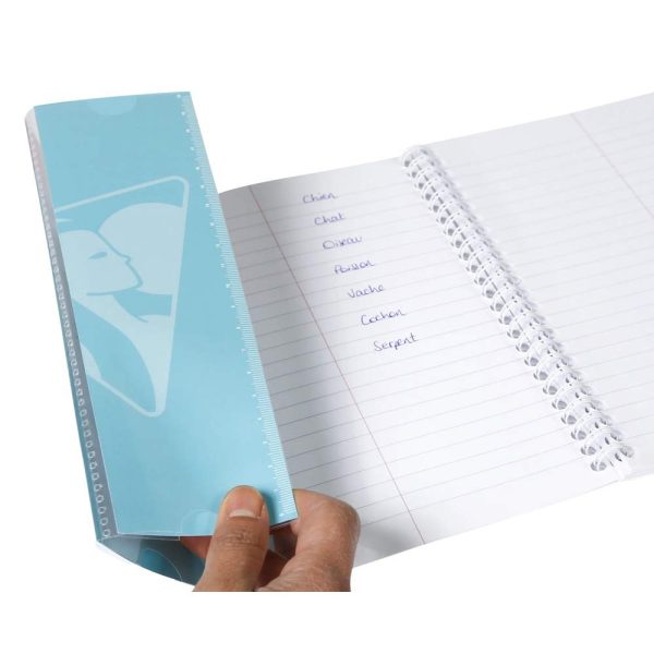 Carnet de vocabulaire reliure int&eacute;grale Koverbook 11x17cm 100 pages lign&eacute; + marge centrale couverture polypropyl&egrave;ne transparent