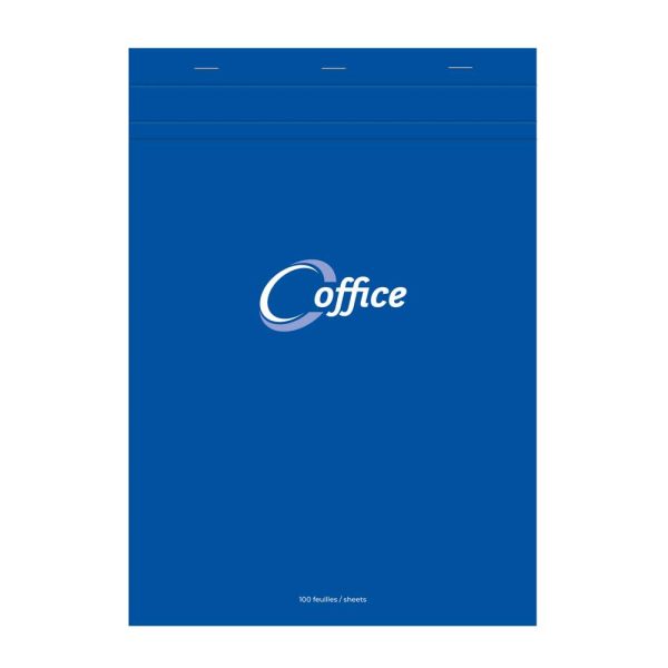 Bloc de bureau Office agraf&eacute; en-t&ecirc;te A4 100 feuilles petits carreaux 56 g