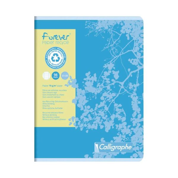 Cahier piqu&eacute; FOREVER 17&times;22 cm 96 pages grands carreaux 70 g