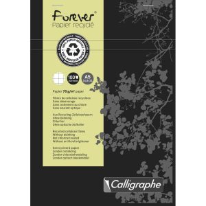 Bloc de bureau agraf&eacute; en-t&ecirc;te FOREVER A5 200 pages petits carreaux 70 g