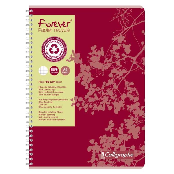Cahier reliure int&eacute;grale FOREVER A4 100 pages petits carreaux 80 g