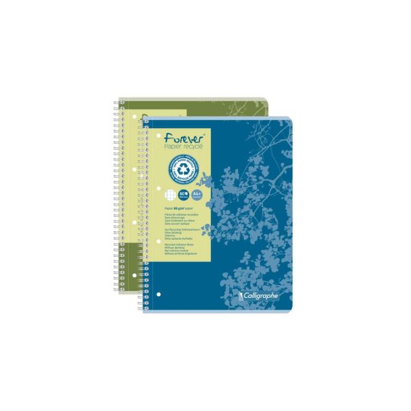 Cahier reliure int&eacute;grale FOREVER A4+ 160 pages petits carreaux + marge 80 g