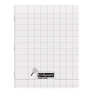 Cahier piqu&eacute; 8000 POLYPRO D&eacute;ficients visuels 17x22 cm 32 pages grands carreaux 4mm agrandi 16/16 90 g