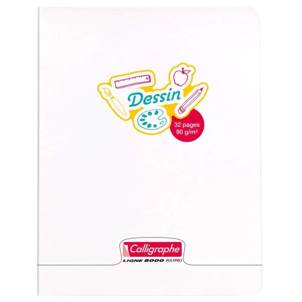 Cahier de dessin piqu&eacute; 8000 POLYPRO 17&times;22 cm 32 pages uni 90 g