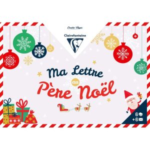 SET DE CORRESPONDANCE, 6 feuilles 100g/m2 au format 21x29,7cm + 6 enveloppes au format 16,2x22,9cm + Stickers - No&euml;l