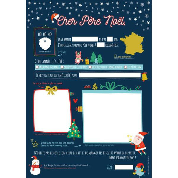 SET DE CORRESPONDANCE, 6 feuilles 100g/m2 au format 21&times;29,7cm + 6 enveloppes au format 16,2&times;22,9cm + Stickers &ndash; No&euml;l