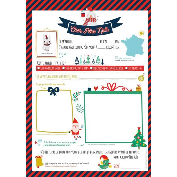 SET DE CORRESPONDANCE, 6 feuilles 100g/m2 au format 21&times;29,7cm + 6 enveloppes au format 16,2&times;22,9cm + Stickers &ndash; No&euml;l