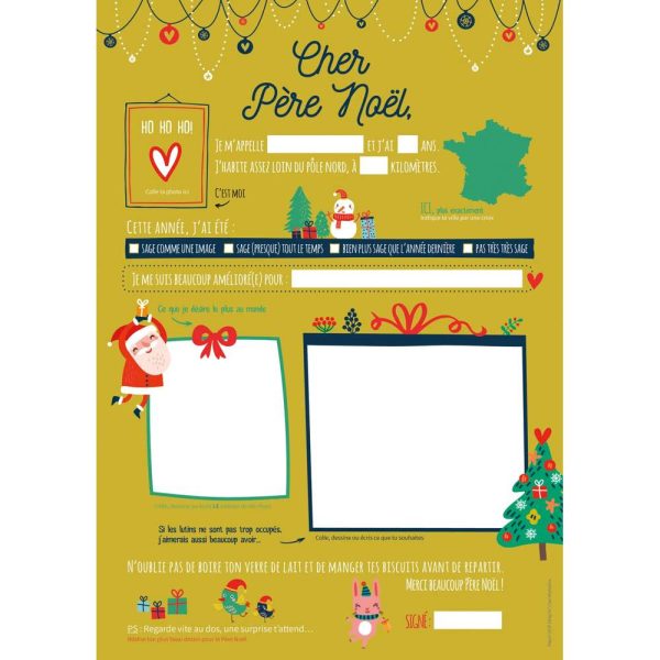 SET DE CORRESPONDANCE, 6 feuilles 100g/m2 au format 21&times;29,7cm + 6 enveloppes au format 16,2&times;22,9cm + Stickers &ndash; No&euml;l