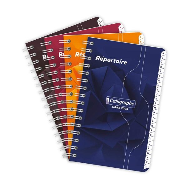 R&eacute;pertoire reliure int&eacute;grale 7000 9&times;14 cm 180 pages petits carreaux 70 g