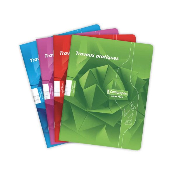 Cahier Travaux Pratiques piqu&eacute; 7000 17&times;22 cm 64 pages grands carreaux 70 g + uni 90 g