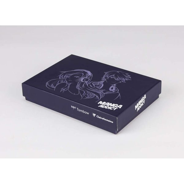 Manga Addict coffret sp&eacute;cial bloc coll&eacute; Manga Layout 50F A5 100g et feutres ABT Pro Tombow