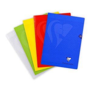 Cahier piqu&eacute; Mimesys A4 140 pages grands carreaux couverture polypropyl&egrave;ne Couleur al&eacute;atoire