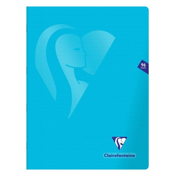 Cahier piqu&eacute; Mimesys 24x32cm 96 pages lign&eacute; + marge couverture polypropyl&egrave;ne