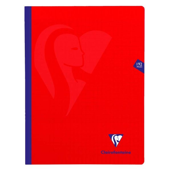 Cahier brochure cousue Mimesys 24x32cm 192 pages grands carreaux couverture polypropyl&egrave;ne Couleur al&eacute;atoire