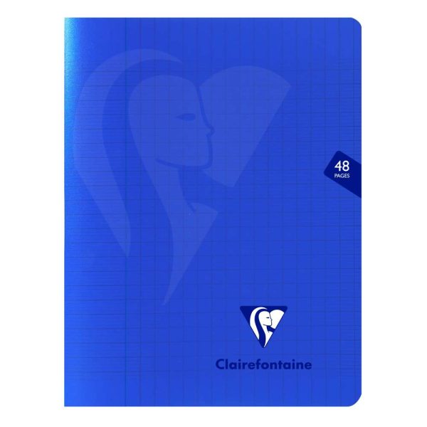 Mimesys cahier piqu&eacute; 17x22cm 48 pages grands carreaux couverture polypropyl&egrave;ne