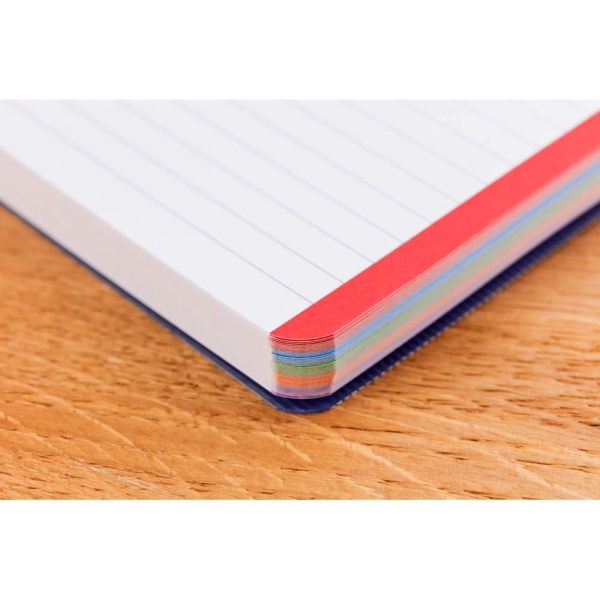 Carnet de fiches de r&eacute;vision Linicolor FRESH reliure int&eacute;grale 15,2&times;10,2 cm 50 fiches lign&eacute; 5 bandes de couleurs couverture plastique polypropy&egrave;ne rainur&eacute;