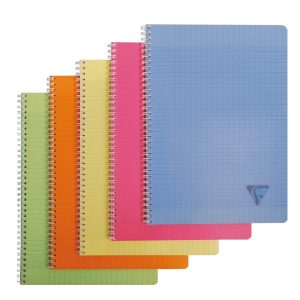 Cahier reliure int&eacute;grale Linicolor FRESH A4 180 pages grands carreaux couverture plastique polypropy&egrave;ne rainur&eacute; Couleur al&eacute;atoire