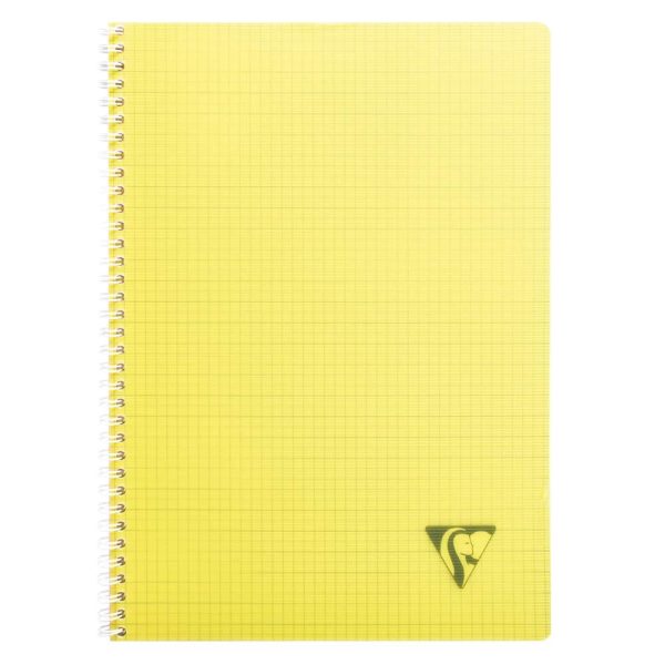 Cahier reliure int&eacute;grale Linicolor FRESH A4 100 pages petits carreaux couverture plastique polypropy&egrave;ne rainur&eacute; Couleur al&eacute;atoire