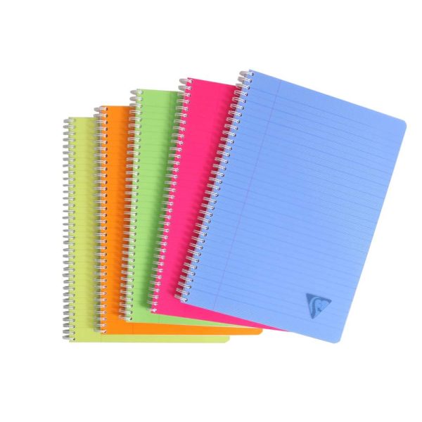 Cahier reliure int&eacute;grale Linicolor FRESH A4 100 pages lign&eacute; + marge couverture plastique polypropy&egrave;ne rainur&eacute; Couleur al&eacute;atoire