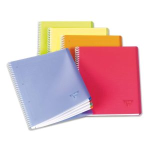 Cahier reliure int&eacute;grale Linicolor FRESH A4+ 160 pages petits carreaux 4 couleurs de bande couverture plastique polypropyl&egrave;ne rainur&eacute;