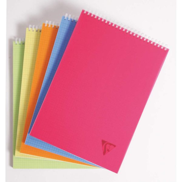 Bloc reliure int&eacute;grale Linicolor FRESH en-t&ecirc;te A4 160 pages d&eacute;tachables petits carreaux couverture plastique polypropy&egrave;ne rainur&eacute; Couleur al&eacute;atoire