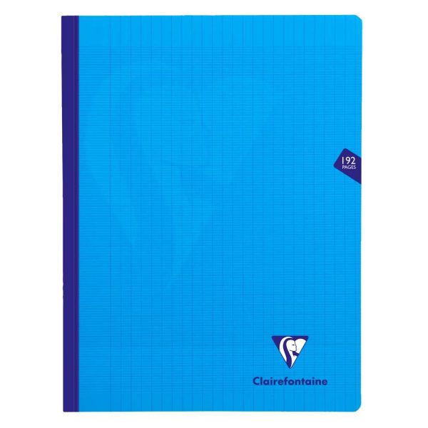 Cahier brochure cousue Mimesys 24x32cm 192 pages grands carreaux couverture polypropyl&egrave;ne