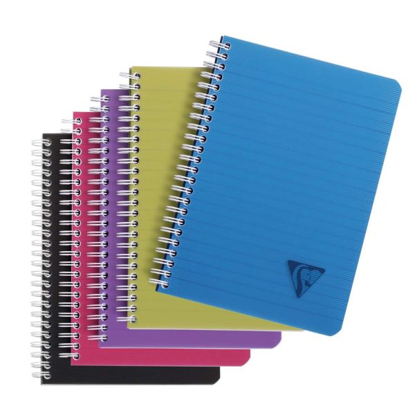 Cahier reliure int&eacute;grale Linicolor INTENSIVE A5 180 pages lign&eacute; couverture plastique polypropy&egrave;ne rainur&eacute; Couleur al&eacute;atoire