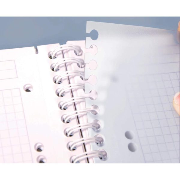 Evolutiv&rsquo;Book Linicolor INTENSIVE cahier reliure int&eacute;grale A5+ 180 pages d&eacute;tachables perfor&eacute; 6 trous petits carreaux + cadre en-t&ecirc;te + 3 intercalaires couverture plastique polypropy&egrave;ne rainur&eacute; Couleur al&eacute;atoire