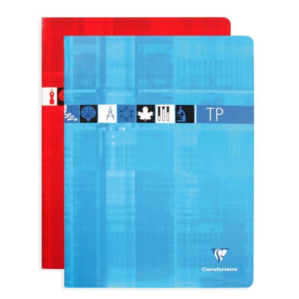 Cahier Travaux Pratiques piqu&eacute; 24x32cm 64 pages petits carreaux + uni Couleur al&eacute;atoire