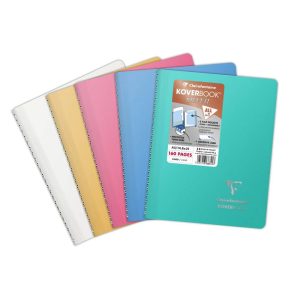 Carnet reliure int&eacute;grale enveloppante Koverbook Silver A5 160 pages lign&eacute; couverture polypropyl&egrave;ne opaque