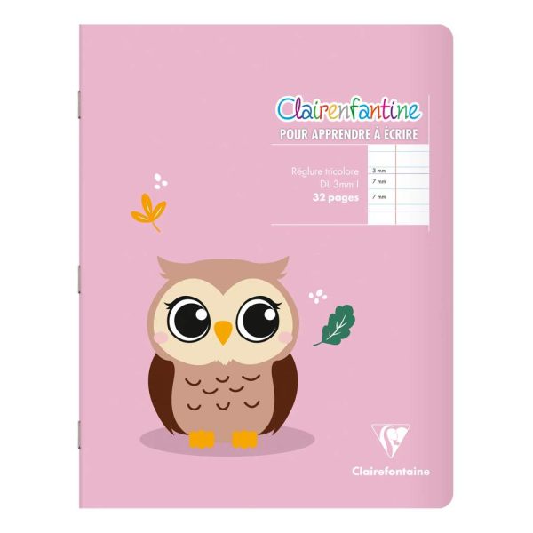 Cahier piqu&eacute; 17&times;22 cm 32 pages double ligne 3 mm + interligne + marge