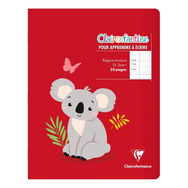 Cahier piqu&eacute; 17&times;22 cm 32 pages double ligne 3 mm + interligne + marge
