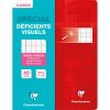 Cahier piqu&eacute; d&eacute;ficients visuels 17x22 cm 48 pages grands carreaux 2 ,5mm agrandis 10x10