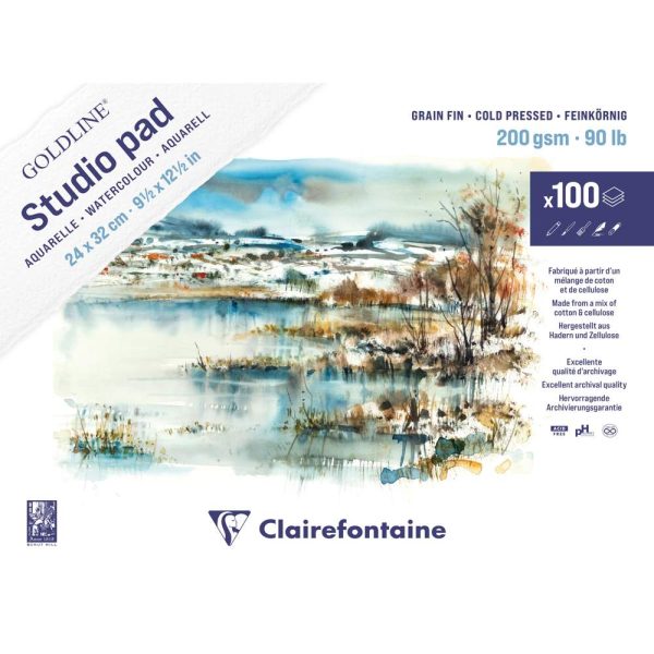 Goldline Studio bloc coll&eacute; 100F 24x32cm 200g grain fin