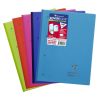 Bloc de cours agraf&eacute; grand c&ocirc;t&eacute; Koverbook A4+ 160 pages d&eacute;tachables perfor&eacute; 4 trous grands carreaux couverture polypropyl&egrave;ne transparent