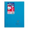 Bloc de cours agraf&eacute; grand c&ocirc;t&eacute; Koverbook A4+ 160 pages d&eacute;tachables perfor&eacute; 4 trous grands carreaux couverture polypropyl&egrave;ne transparent