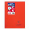 Bloc de cours agraf&eacute; grand c&ocirc;t&eacute; Koverbook A4+ 160 pages d&eacute;tachables perfor&eacute; 4 trous grands carreaux couverture polypropyl&egrave;ne transparent