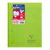 Bloc de cours agraf&eacute; grand c&ocirc;t&eacute; Koverbook A4+ 160 pages d&eacute;tachables perfor&eacute; 4 trous grands carreaux couverture polypropyl&egrave;ne transparent