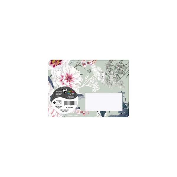 COLLECTION BOTANIC GARDEN, Paquet de 20 enveloppes Pollen 114x162mm 120g/m2